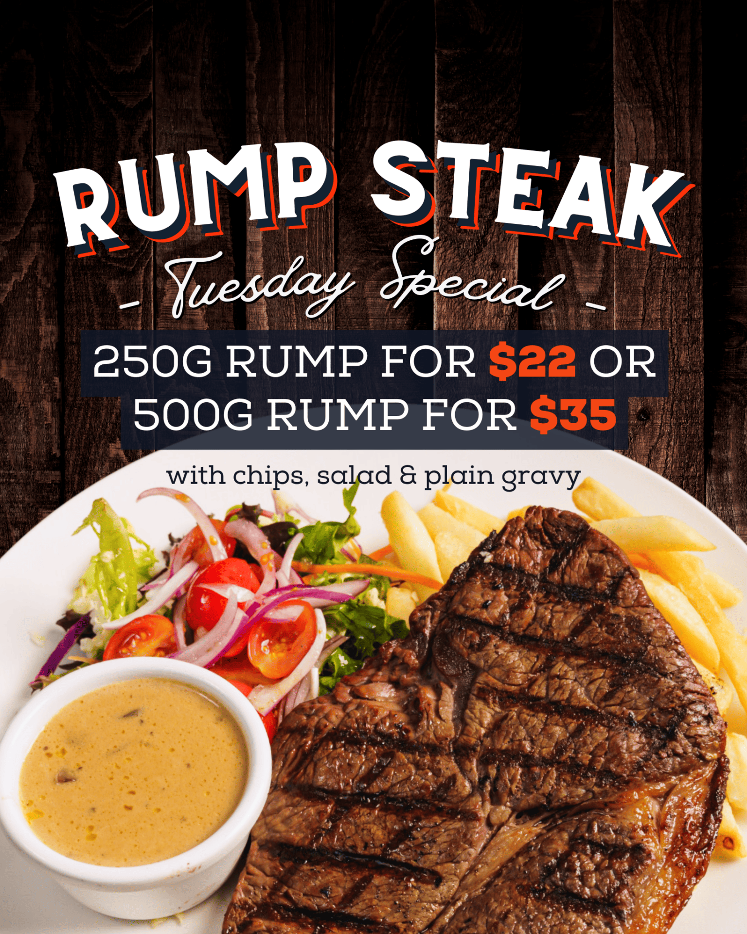 Tuesday Special - Rump Steak at the Kalka Palms Hotel